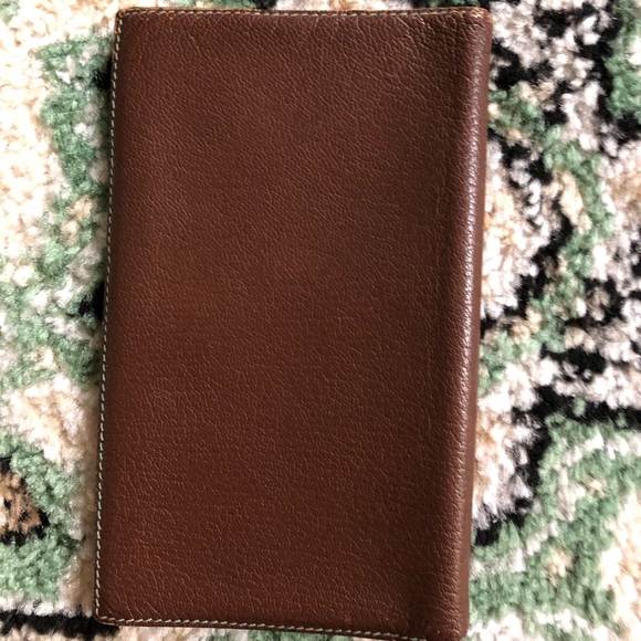 Hermès AUTHENTIC Vision Simple Leather Agenda Notebook Cover Dark Brown Blue - Picture 5 of 16